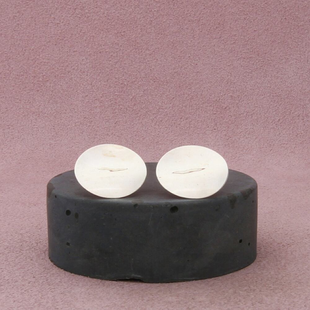 ⚡clearance⚡ sterling silver vintage modernist wavy disc post earrings